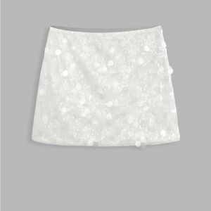 Elegant White Sequin Skirt